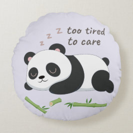 Almofada Redonda Panda em Modo Sono – Arte de Urso Preguiçoso Fofo