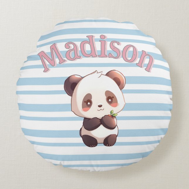 Almofada Redonda Panda Fofo Personalizado (Frente)