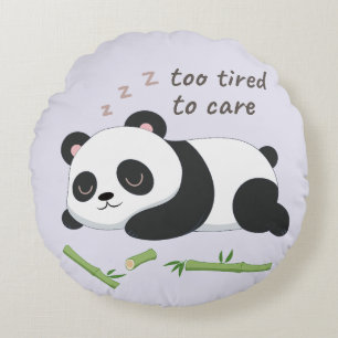 Almofada Redonda Panda no modo de latência - Arte de Urso Preguiços