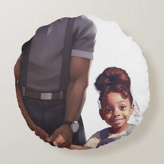 Almofada Redonda Panola, Dad & Ivory Elephant Keepsake Round Pillow (Verso)