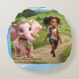 Almofada Redonda Panola & Ivory Elephant Friendship Pillow – Olilea
