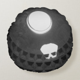 Almofada Redonda Pantheon Light Skull Roma Itália Preto e Branco