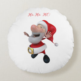 Almofada Redonda Papai Noel Alegre Ho Ho