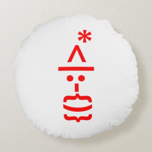 Almofada Redonda Papai Noel com Beard Christmas Emoticon