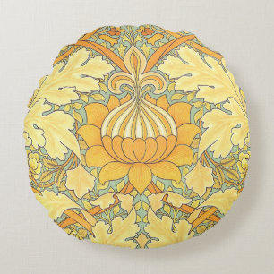 Almofada Redonda Papel de parede de William Morris para o lugar de