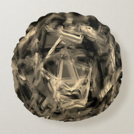 Almofada Redonda Pares beges torcidos manchados com "pinceladas"