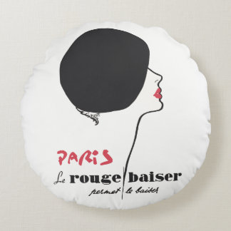 Almofada Redonda Paris - Le Rouge Baiser (The Red Kiss)