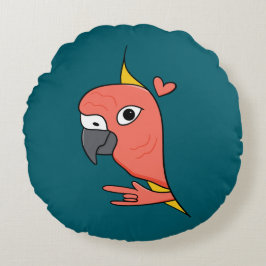 Almofada Redonda Parrot ASL I Love You - Deaf Culture Design