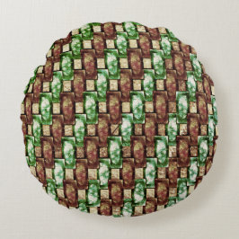 Almofada Redonda Partes retangulares verdes, esmeriladas e esmerila