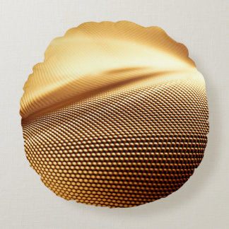 Almofada Redonda Particle drapery luxury gold background. 3d illust