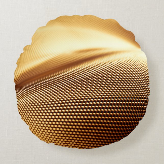 Almofada Redonda Particle drapery luxury gold background. 3d illust (Frente)