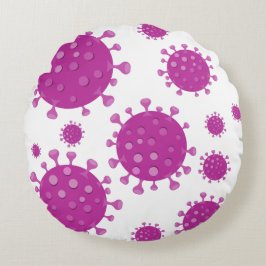 Almofada Redonda Partícula Viral Roxa