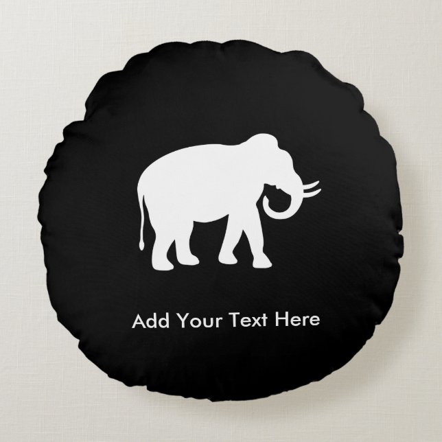 Almofada Redonda Partido da troca do presente do elefante branco (Frente)