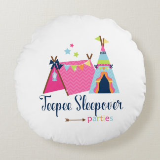 Almofada Redonda Partidos do Sleepover do Teepee