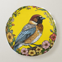 Almofada Redonda Pássaro siberiano