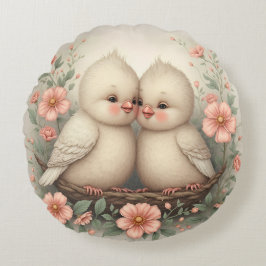 Almofada Redonda Pássaros Bebês