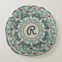 Pássaros vermelhos e pinheiros sabiosos personaliz