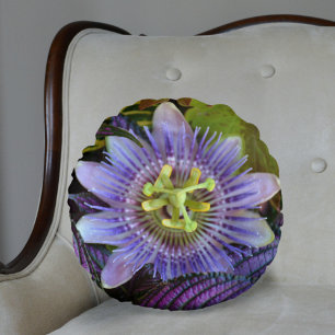 Almofada Redonda Passiflora Roxo