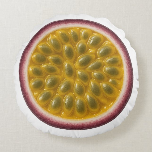 Almofada Redonda Passionfruit Round Pillow - Fresh and Fruity (Frente)