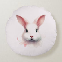 Pastel Bunny Comfort: Travesseiro redondo