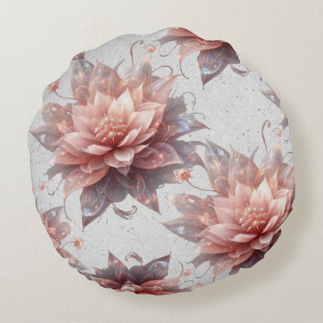 Almofada Redonda Pastel Floral Round Pillow – Elegant Feminine  (Verso)
