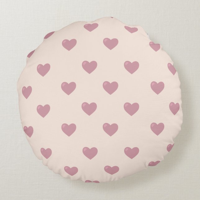 Almofada Redonda Pastel Love Hearts (Verso)