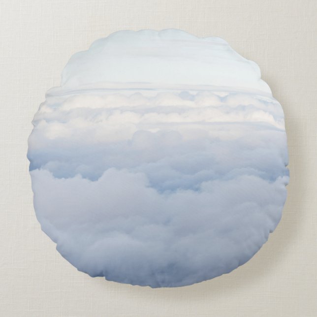 Almofada Redonda Pastel Sky and Fluffy Clouds Dream 1 (Frente)