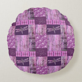 Almofada Redonda Patina roxo: Mosaico