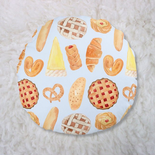 Almofada Redonda Patisserie French Bakery Pastelaria Comida Arte de (In situ)