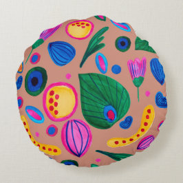 Almofada Redonda Patrón cozy boho terracota 