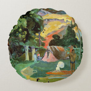 Almofada Redonda Paul Gauguin Matamoe ou, paisagem com pavões