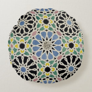 Almofada Redonda Pavimento de mosaico no Alhambra, 'do Arabian