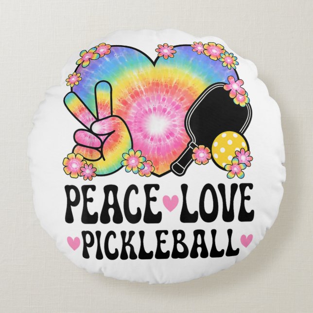 Almofada Redonda Paz Amor Pickleball (Frente)