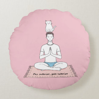 Almofada Redonda Paz Interior, Gato Exterior