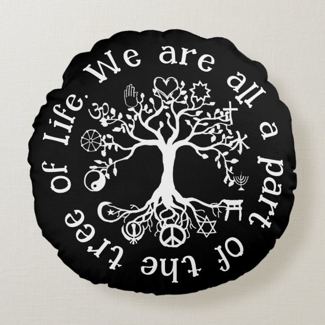 Almofada Redonda Paz na Terra (Frente)