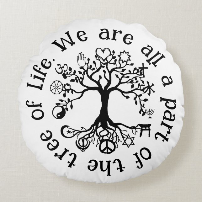 Almofada Redonda Paz na Terra (Frente)