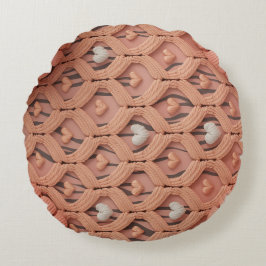 Almofada Redonda Peach Crochet Tiger Pattern Pillow Cover