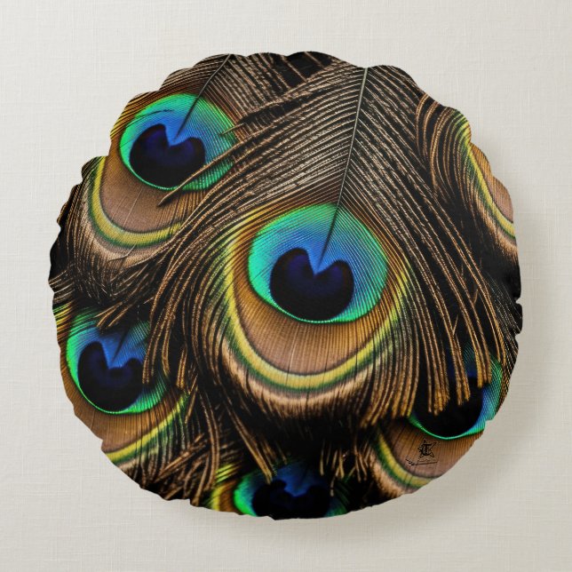 Almofada Redonda Peacock Love (Frente)