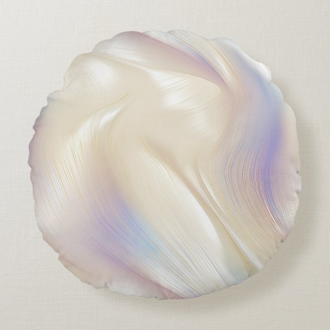 Almofada Redonda Pearl bonito Elegante Aqua Blue Roxo (Frente)