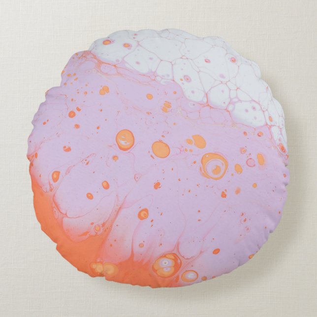 ALMOFADA REDONDA PEDAÇOS DE ÁGUA EM SUPERFÍCIE VERMELHA (Frente)