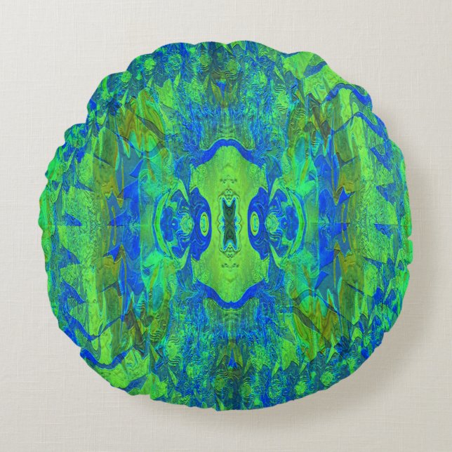 Almofada Redonda Peek-a-boo no mar... (Frente)