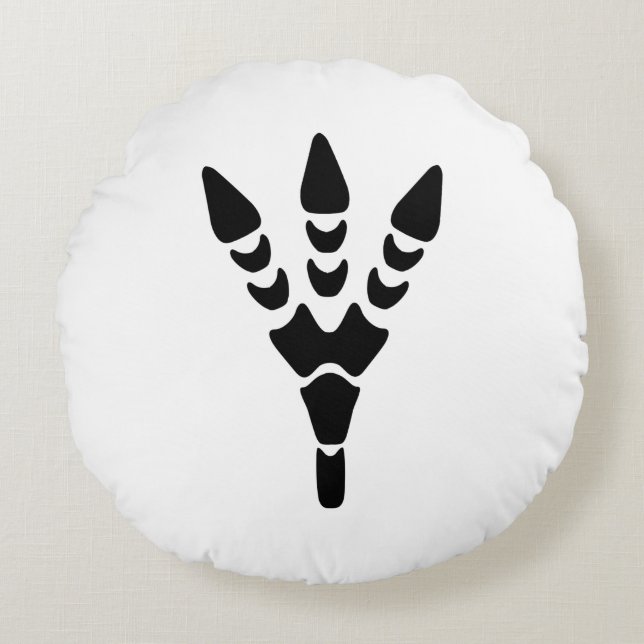 Almofada Redonda Pegada Isolada do Dinossauro (Frente)