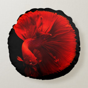 Almofada Redonda Peixe-Alvo Vermelho