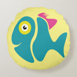 Almofada Redonda Peixe Na moda engraçado