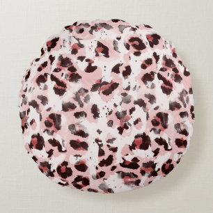Almofada Redonda Pele Animal Leopardo: Tie Dye Elegance.