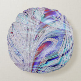 Almofada Redonda Penas de aves cruzadas branqueadas