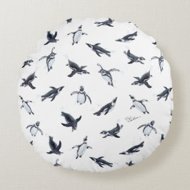 Almofada Redonda Penguin Squadron | Ocean Art Design