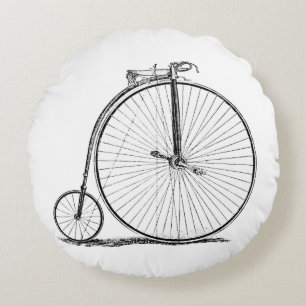 Almofada Redonda Penny Farthing de Bicicleta de Alta Roda