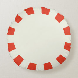 Almofada Redonda Pepperminaria Branca e Vermelha