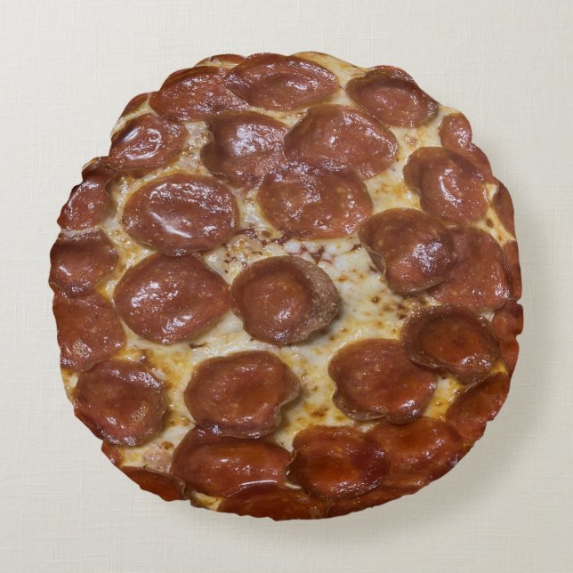 Almofada Redonda Pepperoni Pizza (Frente)